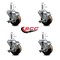 Service Caster 3'' High Temp Phenolic Swivel 7/16'' Grip Ring Stem Caster Set with Brake, 4PK SCC-GR20S314-PHRHT-TLB-716138-4 - alternate 4